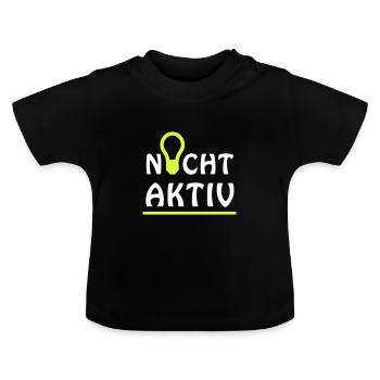 Baby Nacht Aktiv - Baby Bio-T-Shirt mit Rundhals - Schwarz - Vorne