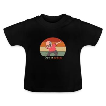 Opa ist der Beste - Baby Bio-T-Shirt mit Rundhals - Schwarz - Vorne