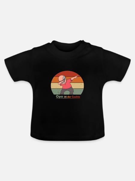 Grand-père est le plus cool - T-shirt bio col rond Bébé - noir