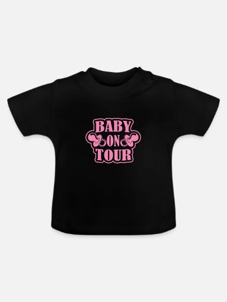 Baby on Tour - Baby Bio-T-Shirt mit Rundhals - Schwarz