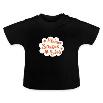 Little Cute Baby Kleines süsses Baby - Baby Bio-T-Shirt mit Rundhals - Schwarz - Vorne