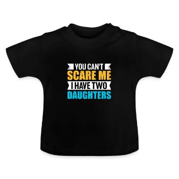 Muttertag Vatertag Mutter Vater Zwei Töchter Baby - Baby Bio-T-Shirt mit Rundhals - Schwarz - Vorne