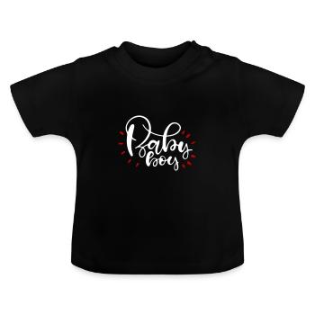 Papas Boy Junge Daddy Dad Baby - Baby Bio-T-Shirt mit Rundhals - Schwarz - Vorne