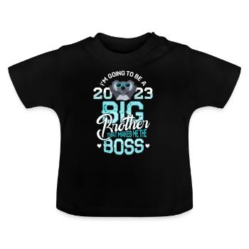 Big Brother 2023 Dire la grossesse du bébé - T-shirt bio col rond Bébé - noir - Devant