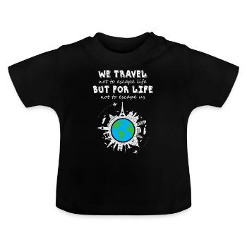 Voyageur du monde - T-shirt bio col rond Bébé - noir - Devant