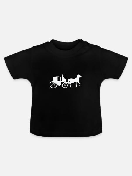 Kutsche - Baby Bio-T-Shirt mit Rundhals - Schwarz