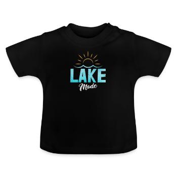 Lake Mode Summer | Vacation Lake Lover - Baby Organic T-Shirt with Round Neck - black - Front