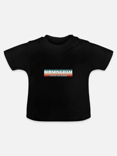 Birmingham UK Britisch Brite - Baby Bio-T-Shirt mit Rundhals - Schwarz
