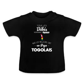 Bébés égaux meilleurs ont un papa Togolais - T-shirt bio col rond Bébé - noir - Devant