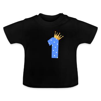 Baby 1st Birthday First birthday gift - Baby Organic T-Shirt with Round Neck - black - Front