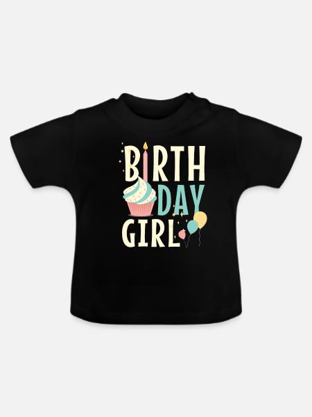 Feestvarken - Økologisk T-shirt til baby, rund hals - sort