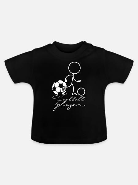 Fußballspieler - Baby Bio-T-Shirt mit Rundhals - Schwarz