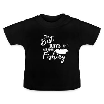 angling - Baby Organic T-Shirt with Round Neck - black - Front