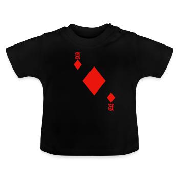 Karo Ass Poker Karte Halloween Kostüm lustig - Baby Bio-T-Shirt mit Rundhals - Schwarz - Vorne
