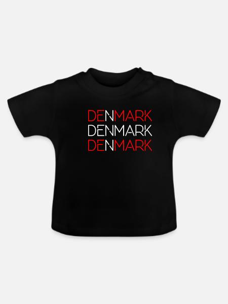 DÄNEMARK - Økologisk T-shirt til baby, rund hals - sort