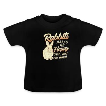 lapin - T-shirt bio col rond Bébé - noir - Devant
