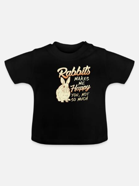 Kaninchen - Ekologisk T-shirt med rund hals baby - svart