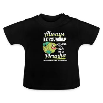 Piranha - Baby Organic T-Shirt with Round Neck - black - Front