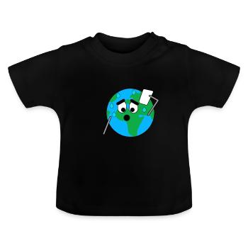 La terre transpire. Réchauffement climatique - T-shirt bio col rond Bébé - noir - Devant