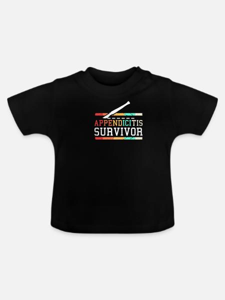 Appendicitis-Infektion-Überlebendgeschenk - Baby Bio-T-Shirt mit Rundhals - Schwarz