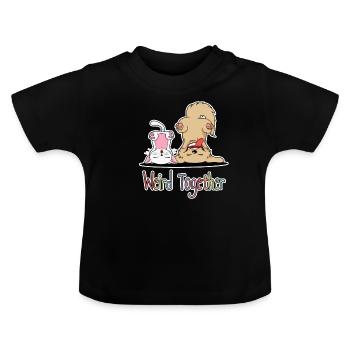 Weird Together - Animaux de compagnie de l’amitié chatine - T-shirt bio col rond Bébé - noir - Devant