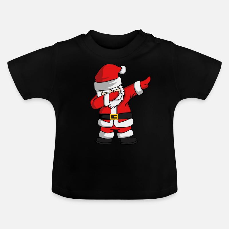 Dab Santa Claus gift idea gift - Baby Bio-T-Shirt mit Rundhals - Schwarz