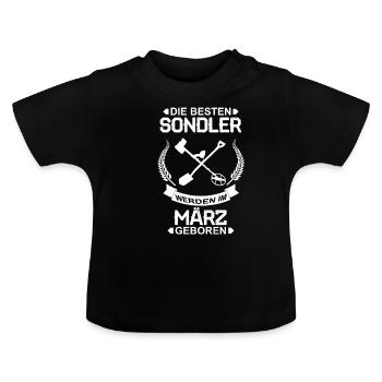 Sonde cadeau d’anniversaire Mars, Sondeln - T-shirt bio col rond Bébé - noir - Devant