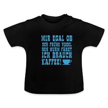 Mir EgaL ob Deutscher Hund, Deutscher Schäferhund - Baby Bio-T-Shirt mit Rundhals - Schwarz - Vorne