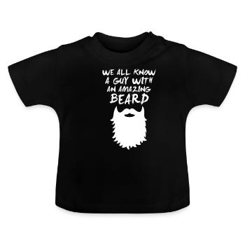 Beard - Beard - Baby Organic T-Shirt with Round Neck - black - Front