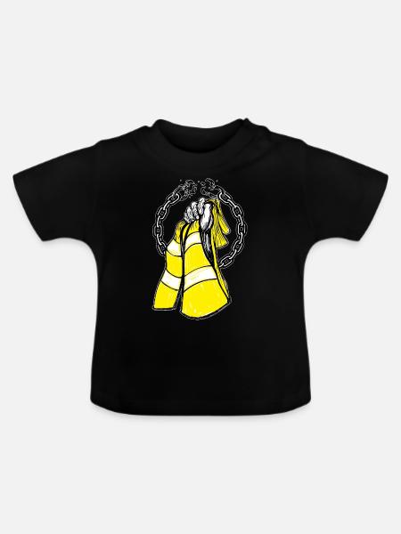 vestes jaunes - Baby Bio-T-Shirt mit Rundhals - Schwarz