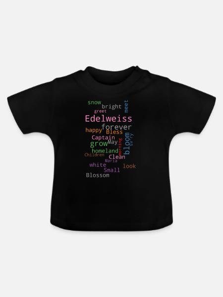Edelweiss - Baby Bio-T-Shirt mit Rundhals - Schwarz