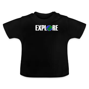 Explore Tour du monde Explorateur aventure cadeau - T-shirt bio col rond Bébé - noir - Devant