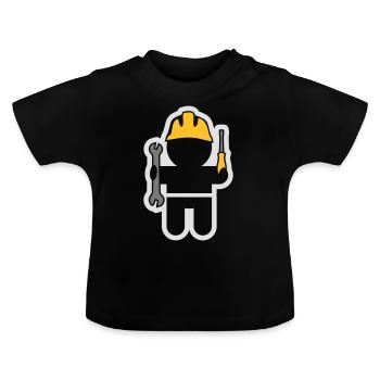 Menschen & Berufe: der Mechaniker - Baby Organic T-Shirt with Round Neck - black - Front