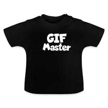 GIF Master Bild Chat Nachricht Geschenk - Baby Bio-T-Shirt mit Rundhals - Schwarz - Vorne