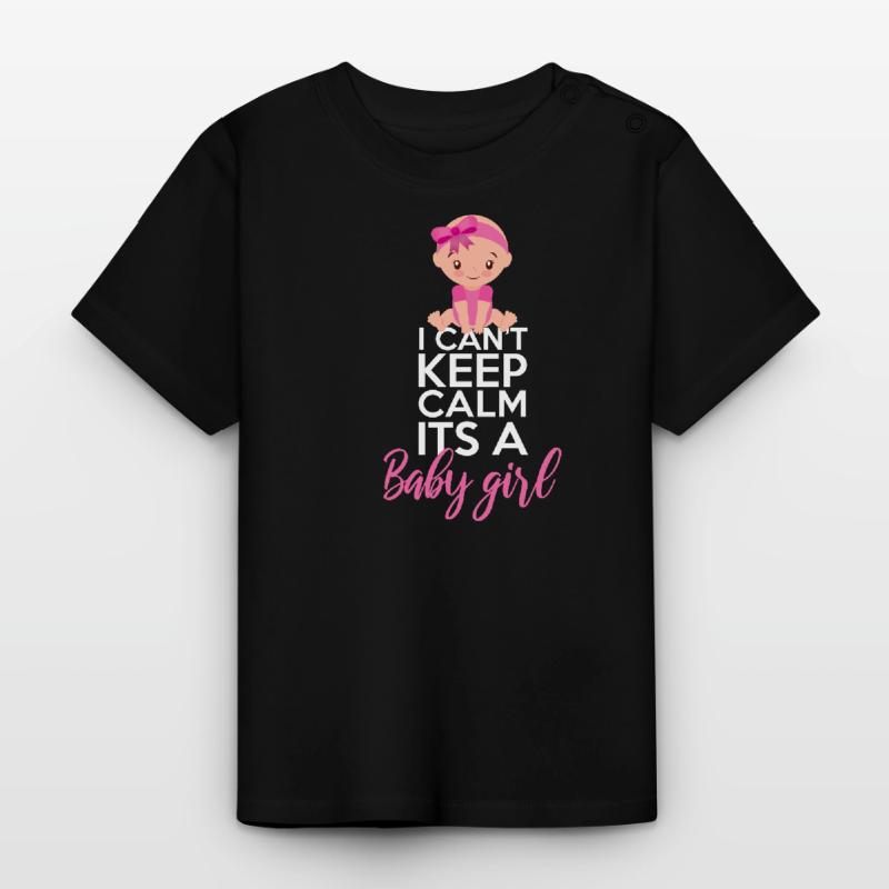 Ich kann nicht ruhig bleiben, es wird ein Mädchen Baby Bio-T-Shirt mit Rundhals