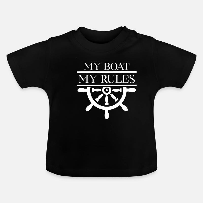 Mon bateau mes règles volant - T-shirt bio col rond Bébé - noir