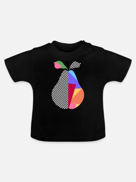 Birne - Baby Bio-T-Shirt mit Rundhals - Schwarz