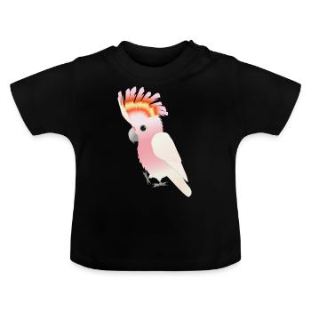 Inka Kakadu digitale Zeichnung - Baby Bio-T-Shirt mit Rundhals - Schwarz - Vorne