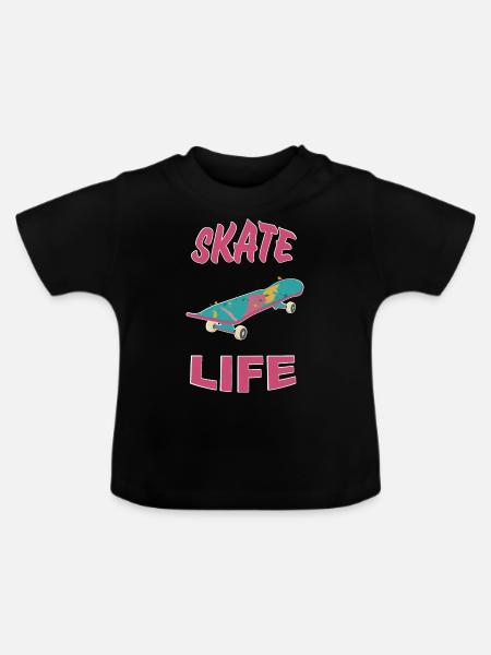 Skate-Leben - Baby Bio-T-Shirt mit Rundhals - Schwarz