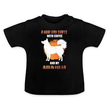 Alaskan Klee Kai - Baby Bio-T-Shirt mit Rundhals - Schwarz - Vorne