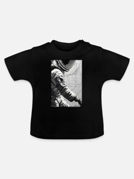 Astronaut Zukunft Sci-Fi Technik - Baby Bio-T-Shirt mit Rundhals - Schwarz