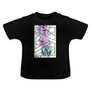 Bulles roses - T-shirt bio col rond Bébé - noir - Devant