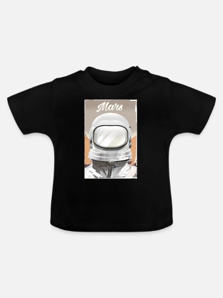 Mars Explorer Astronaut - Baby Bio-T-Shirt mit Rundhals - Schwarz