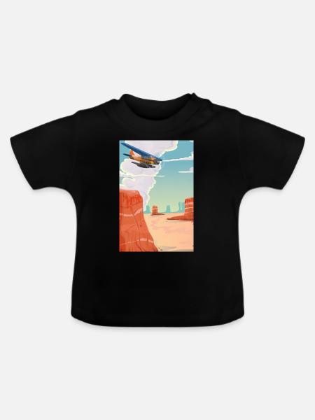 Karikatur Grand Canyon - Baby Bio-T-Shirt mit Rundhals - Schwarz