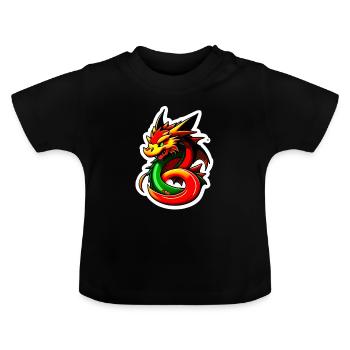 Dragon - Baby Organic T-Shirt with Round Neck - black - Front