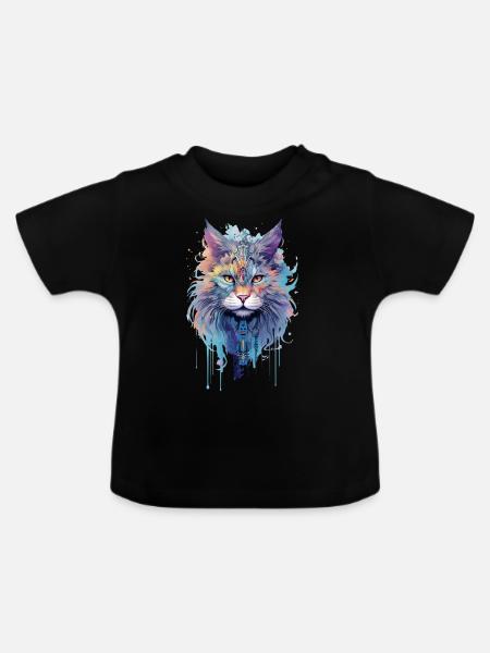 Indie Cat - Baby Bio-T-Shirt mit Rundhals - Schwarz