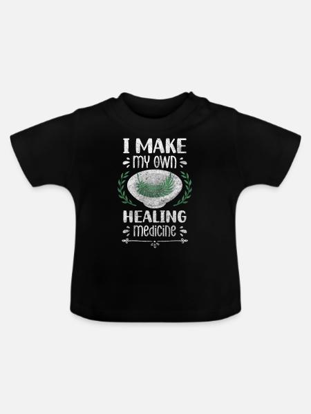 Heiltrank Pflanzen Krankheiten - Baby Bio-T-Shirt mit Rundhals - Schwarz