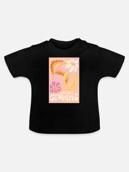 Wachsen Sie einfach weiter - Baby Bio-T-Shirt mit Rundhals - Schwarz