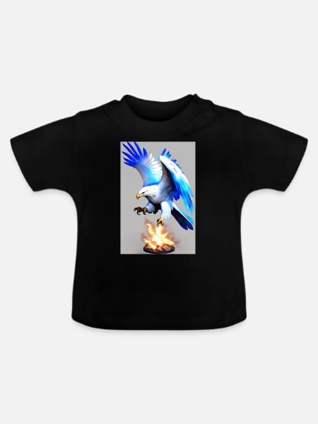 White Animals Adler - Baby Bio-T-Shirt mit Rundhals - Schwarz