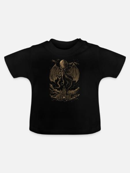 Cthulhu-Horror - Baby Bio-T-Shirt mit Rundhals - Schwarz